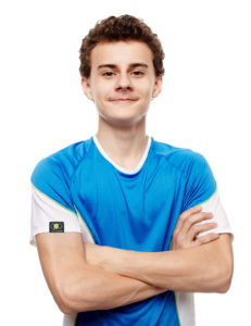 TennisAdvisor young man with tag on shirt